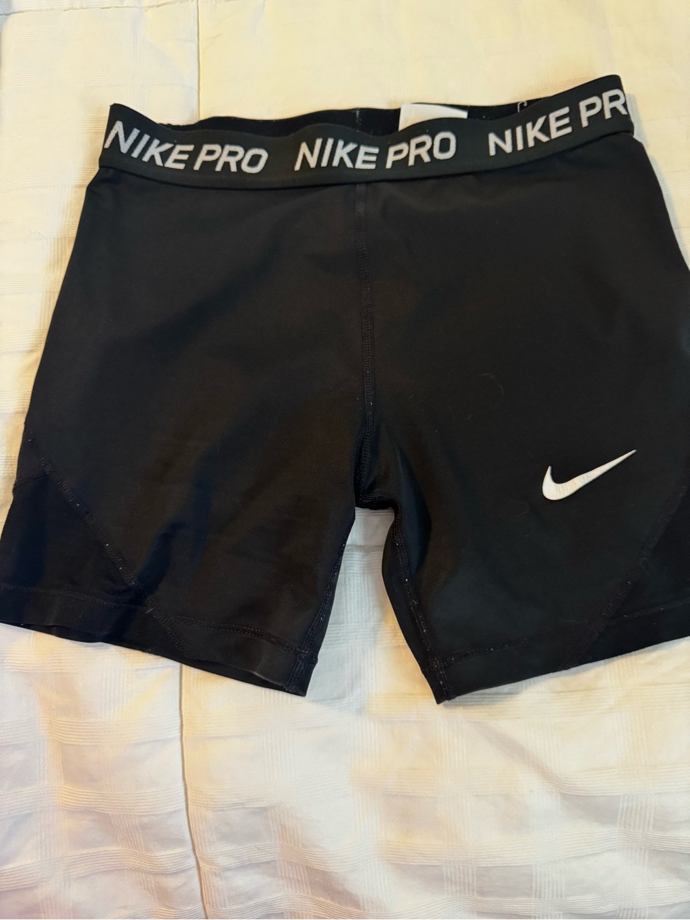 Nike Black Training Compression Shorts with White Swoosh